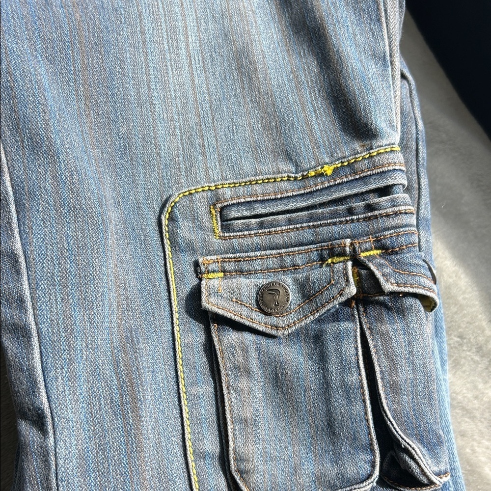 Hoi Kam Blue Cargo Women Jeans 5/6 - Picture 7 of 7